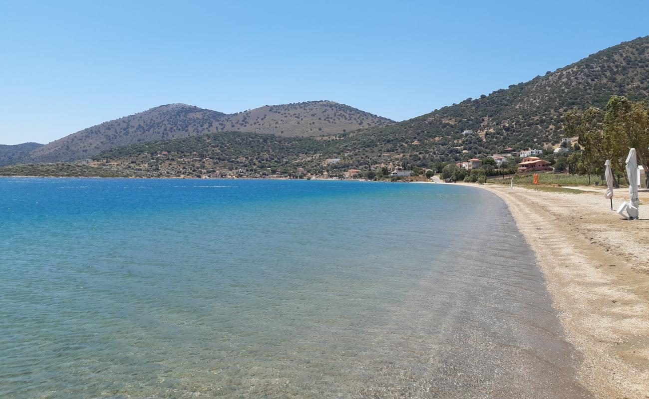 Photo of Ag. Dimitrios beach with black sand & pebble surface