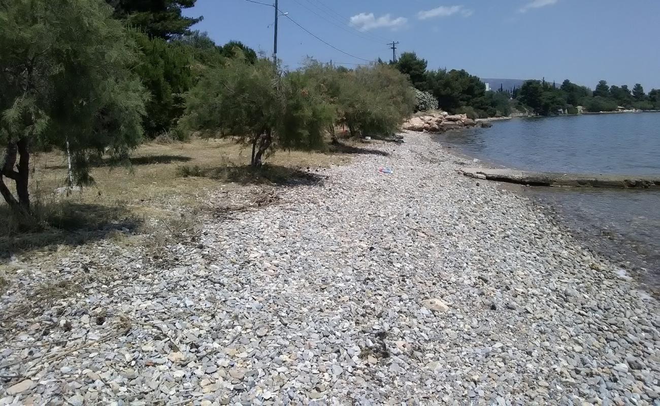 Photo of Magoula beach with gray pebble surface