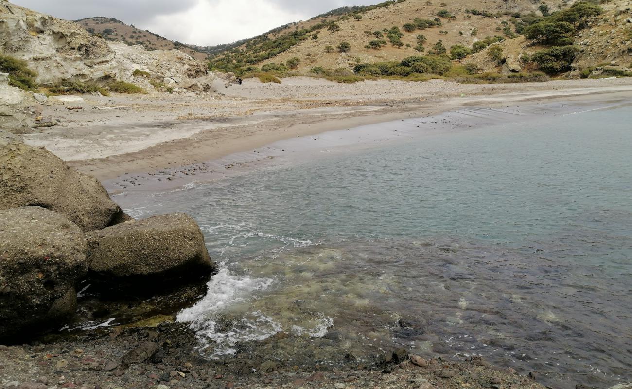 Photo of Frangou beach with brown sand surface