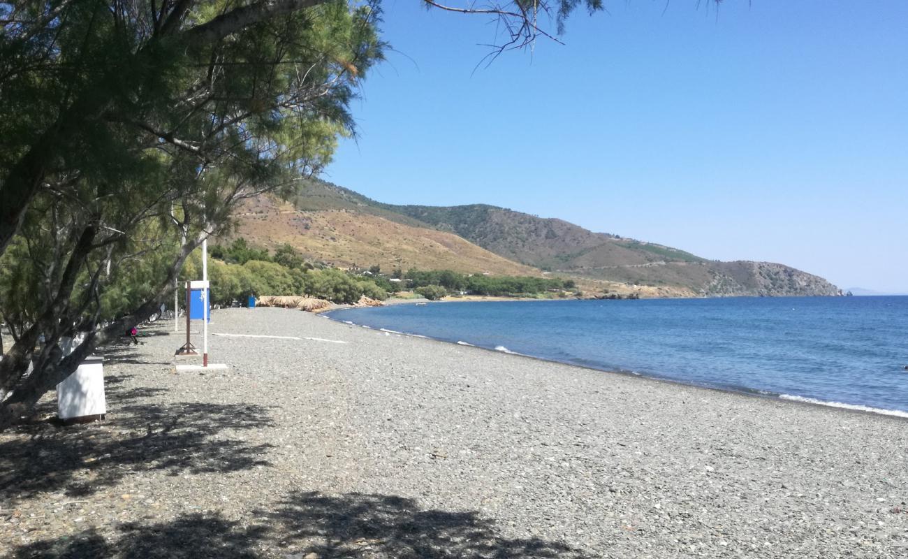 Photo of Paralia Charamida with gray sand &  pebble surface