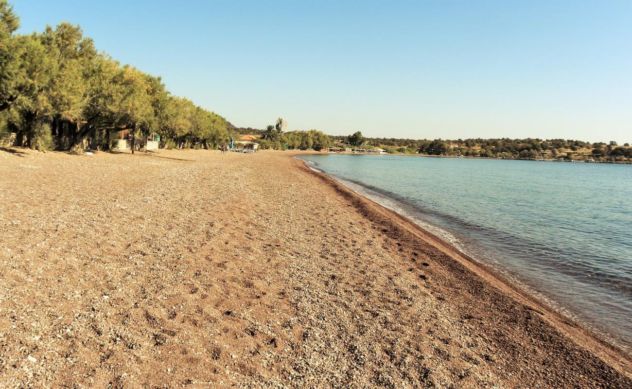 Photo of Paralia Tsonia with black sand & pebble surface