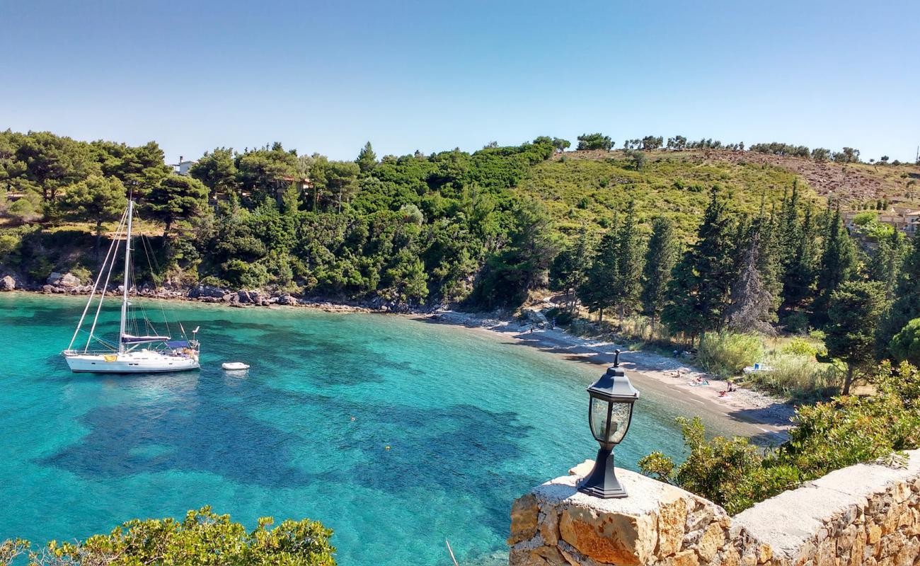 Photo of Agios Petros beach with light sand &  pebble surface