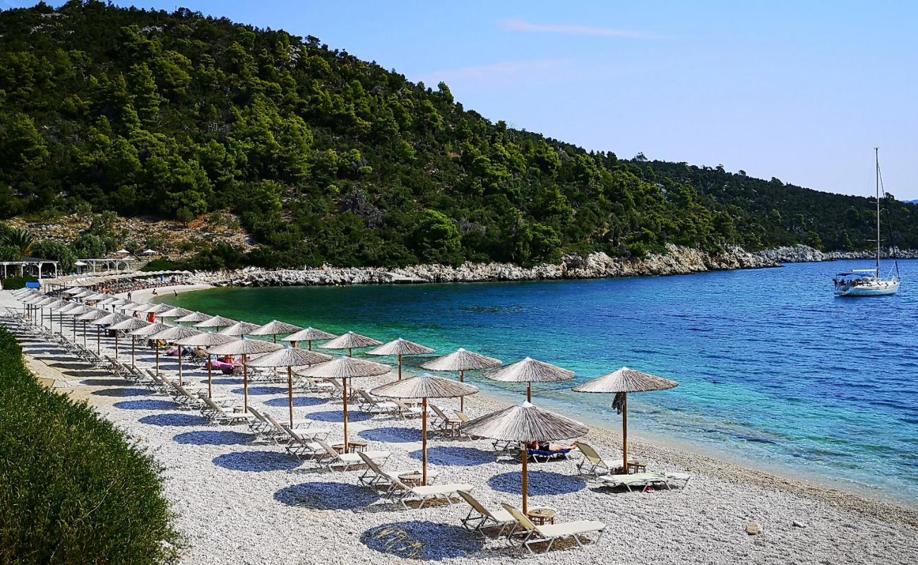 Photo of Leftos Gialos Beach with light pebble surface