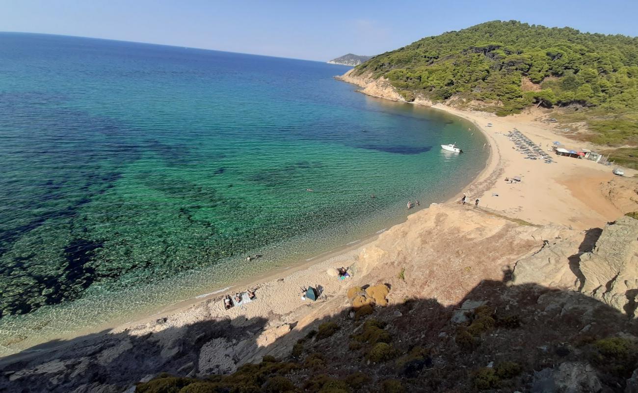 Photo of Mandraki beach with gray sand surface