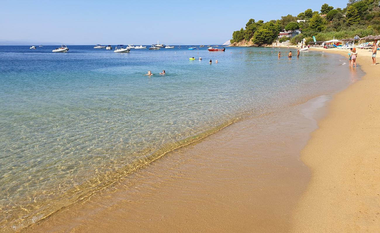 Photo of Troulos beach with bright fine sand surface