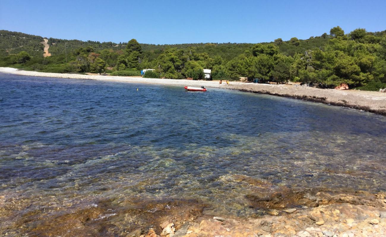 Photo of Kyra Panagia beach with brown pebble surface