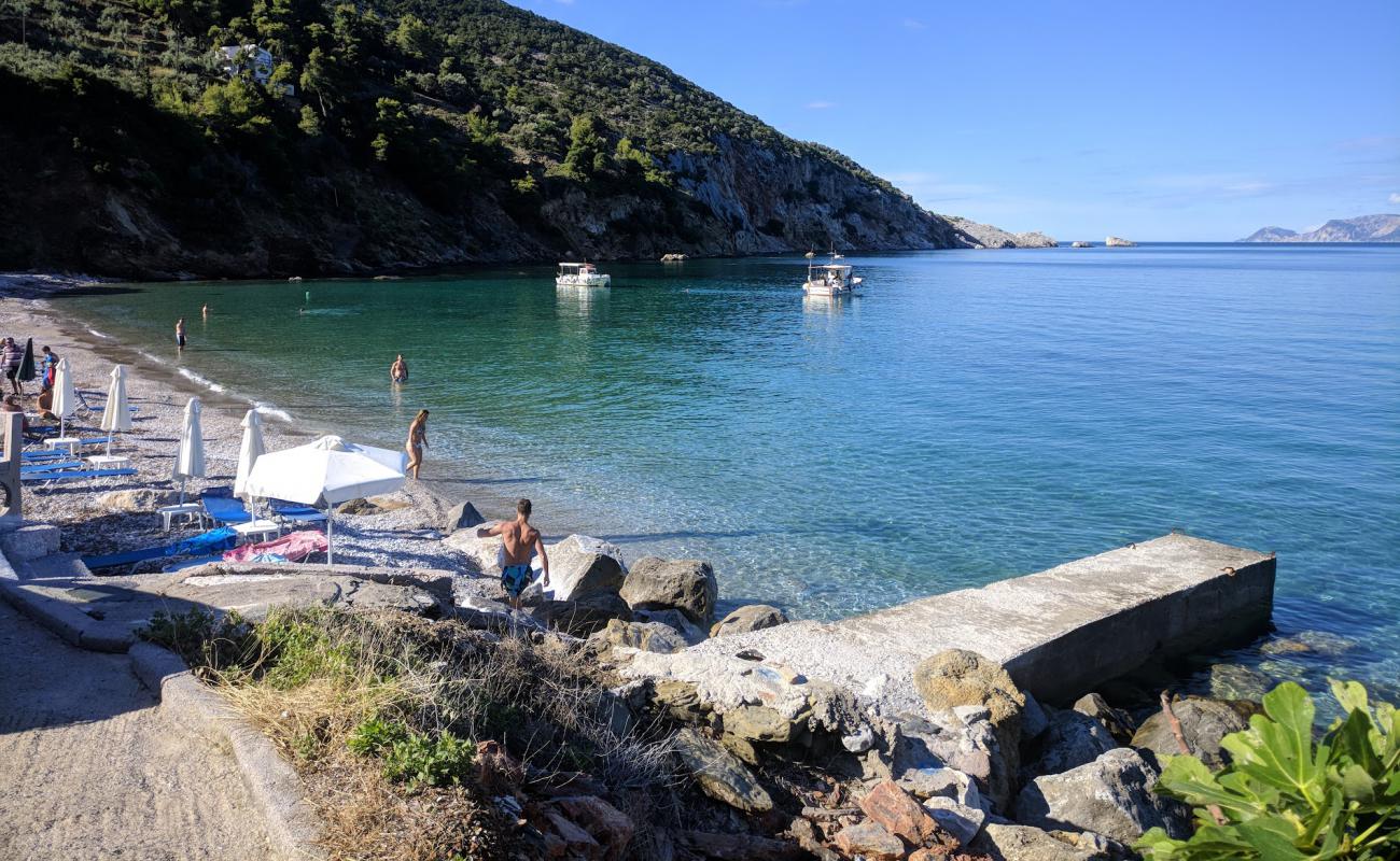 Photo of Paralia Glifoneri with gray sand &  pebble surface