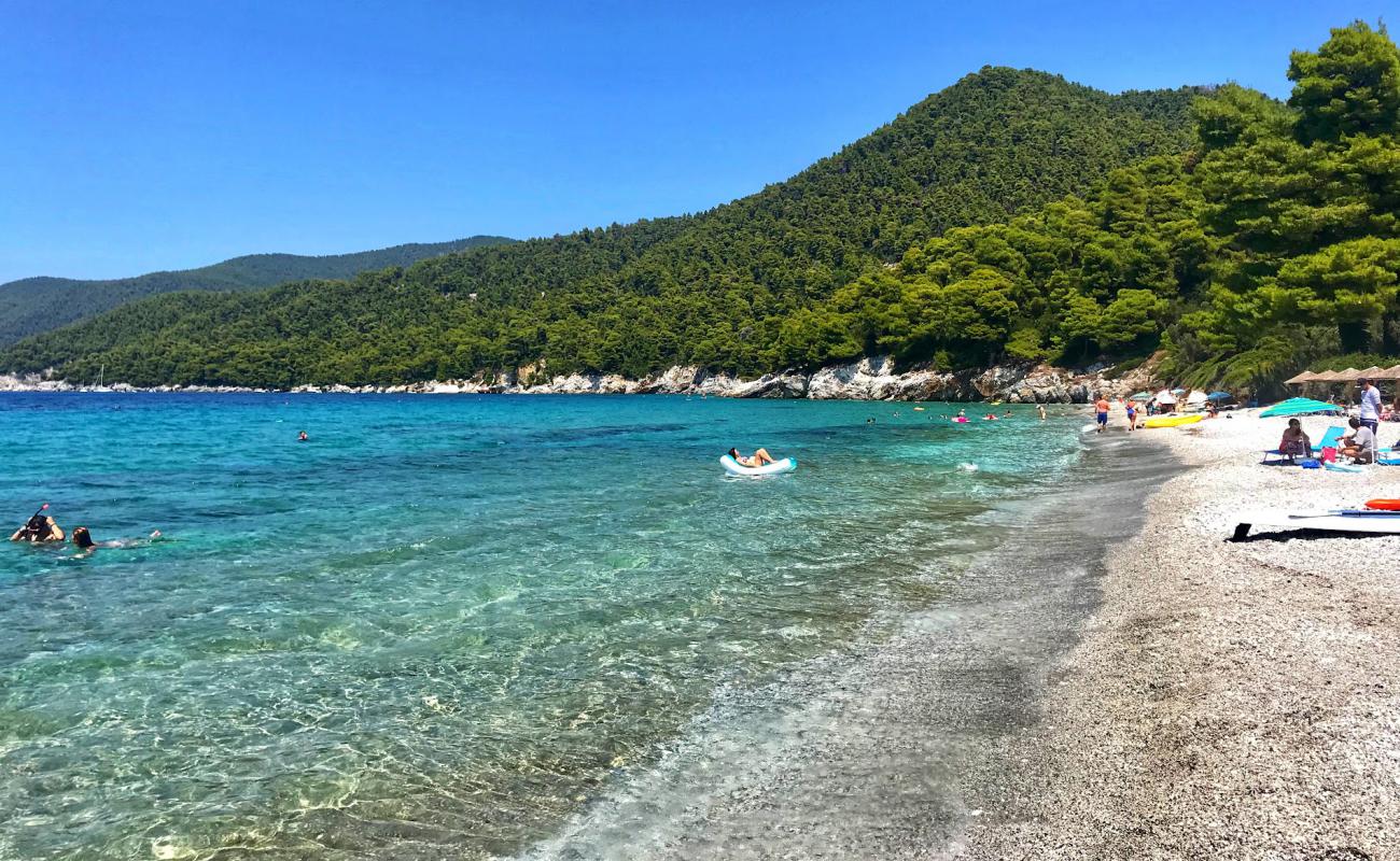 Photo of Milia beach with gray pebble surface