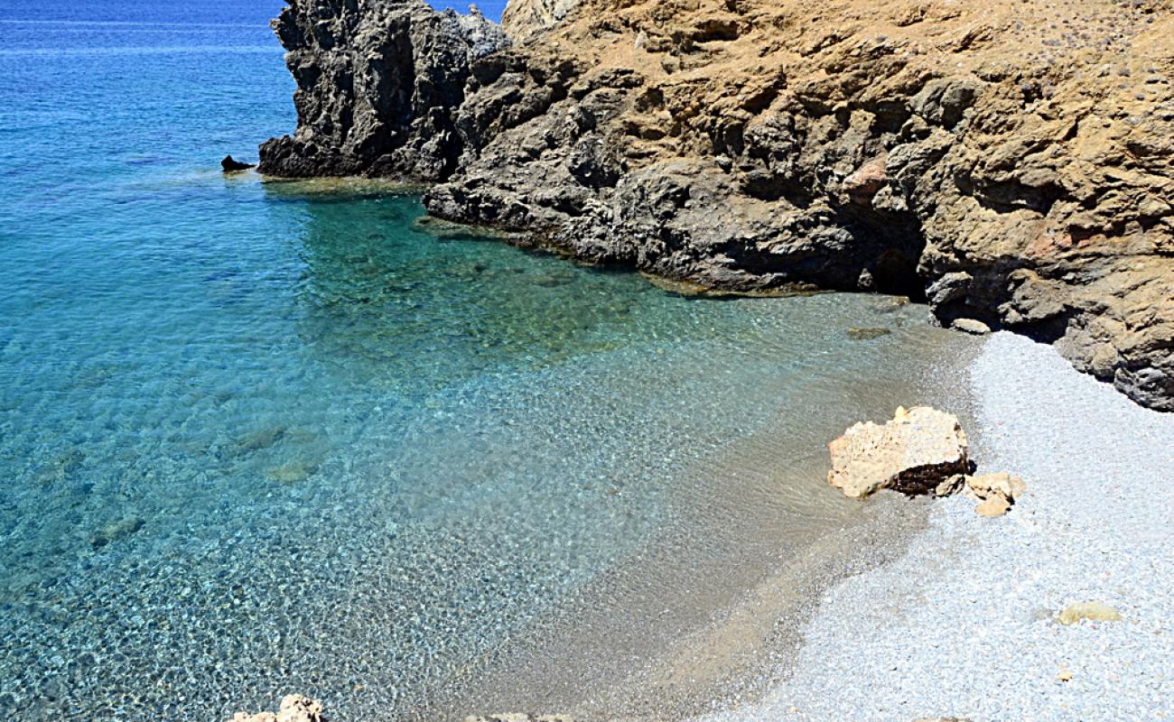 Photo of Votsalo beach with gray fine pebble surface