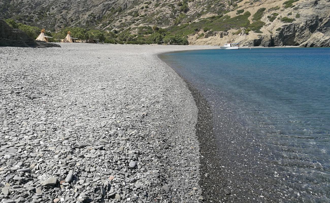 Photo of Paralia Forokli with gray pebble surface