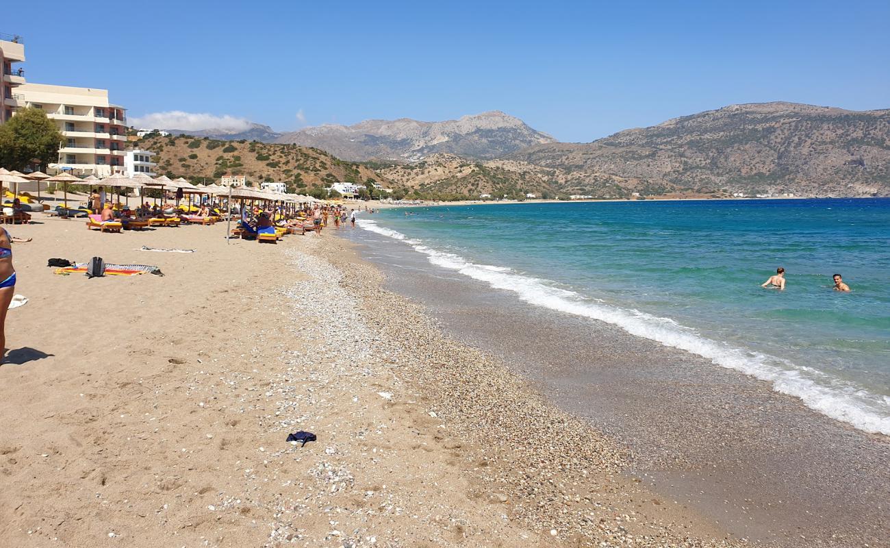 Photo of Limniatis beach with brown sand surface