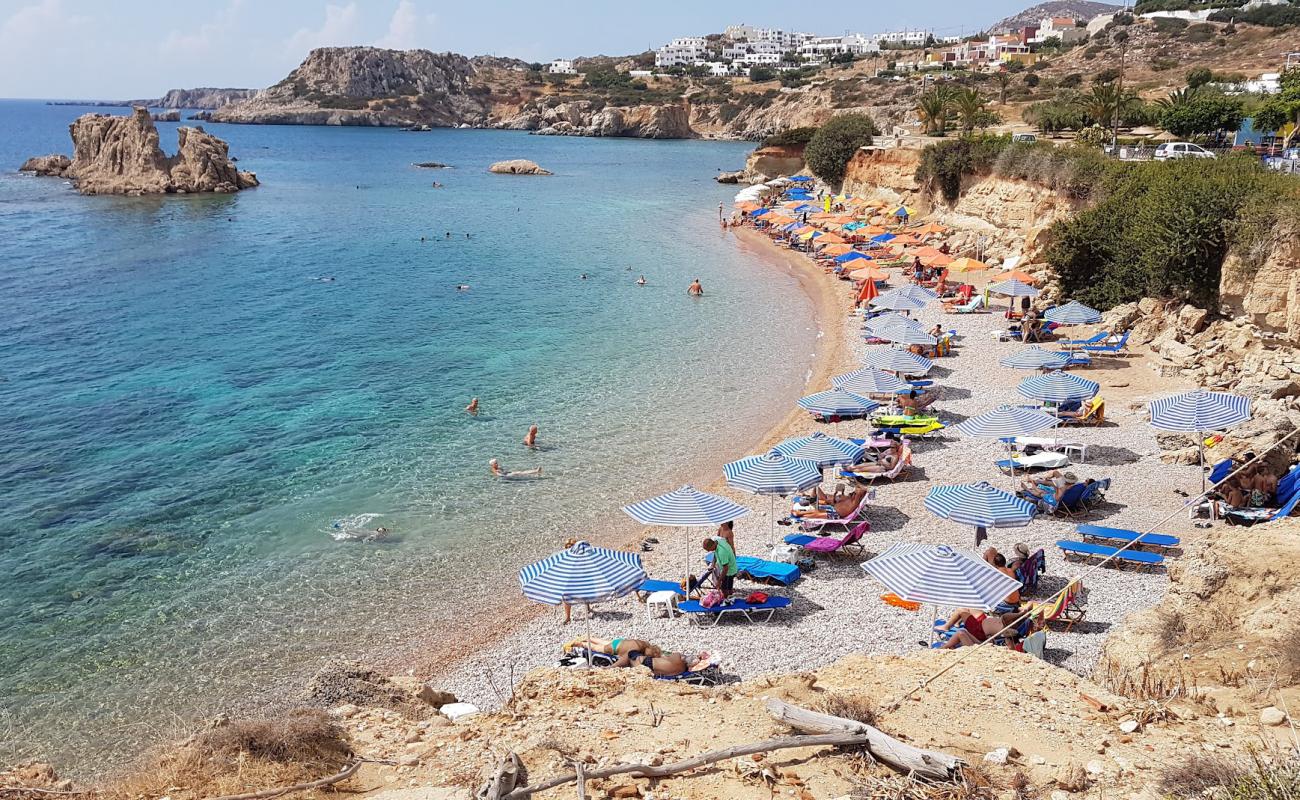 Photo of Votsalakia beach with brown fine pebble surface