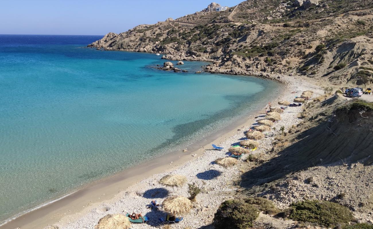 Photo of Damatria beach with light sand &  pebble surface