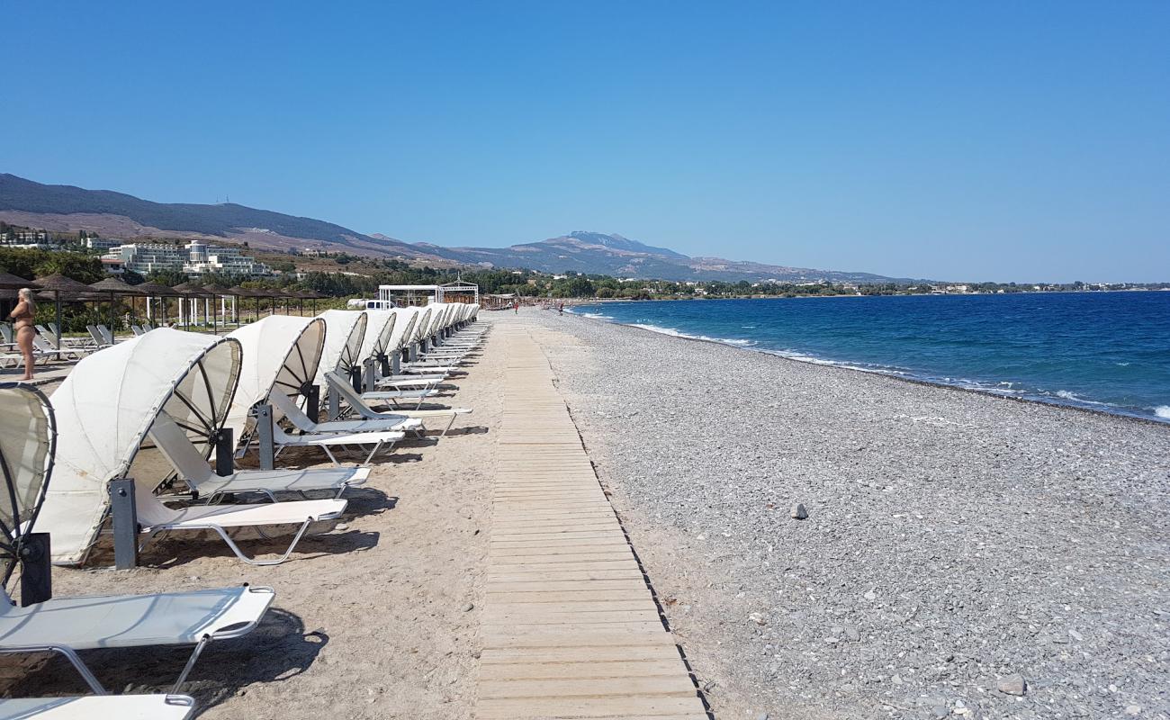 Photo of Psalidi Beach with gray fine pebble surface