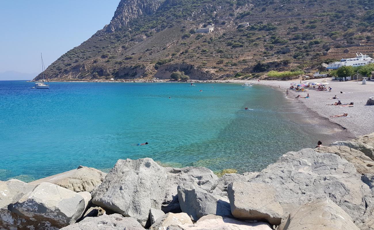 Photo of Kefalos Beach II with gray sand &  pebble surface