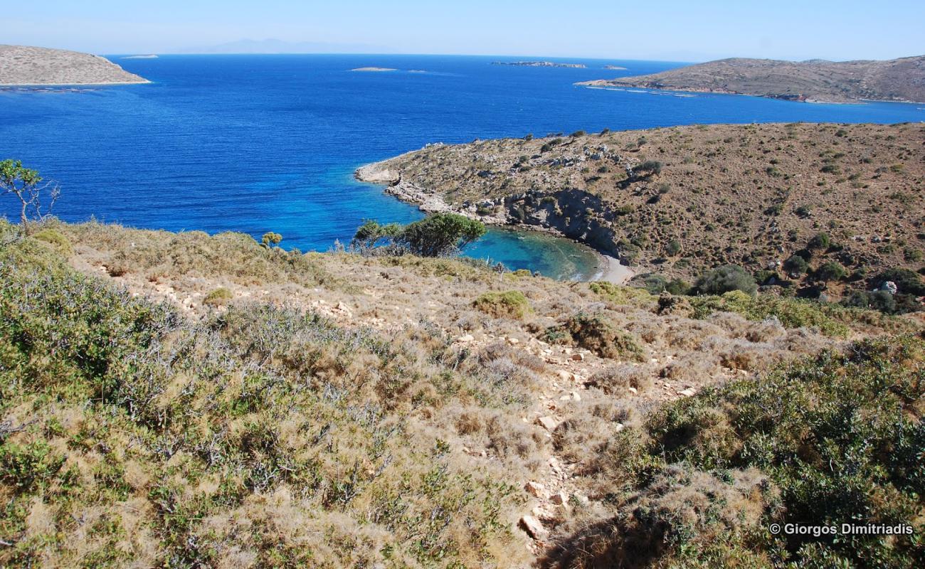 Photo of Paralia Agia Kioura II with gray sand &  rocks surface