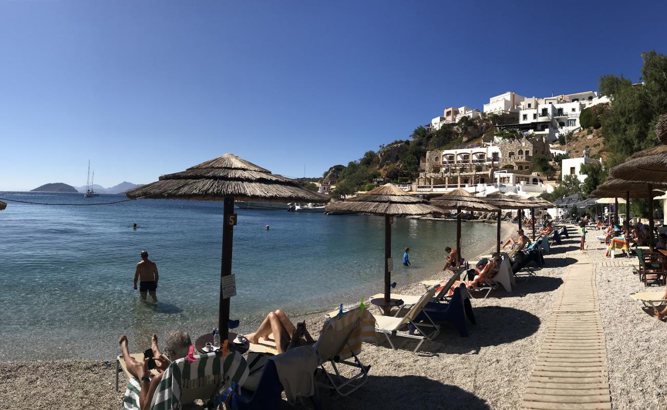 Photo of Zorbas Taverna beach with gray fine pebble surface