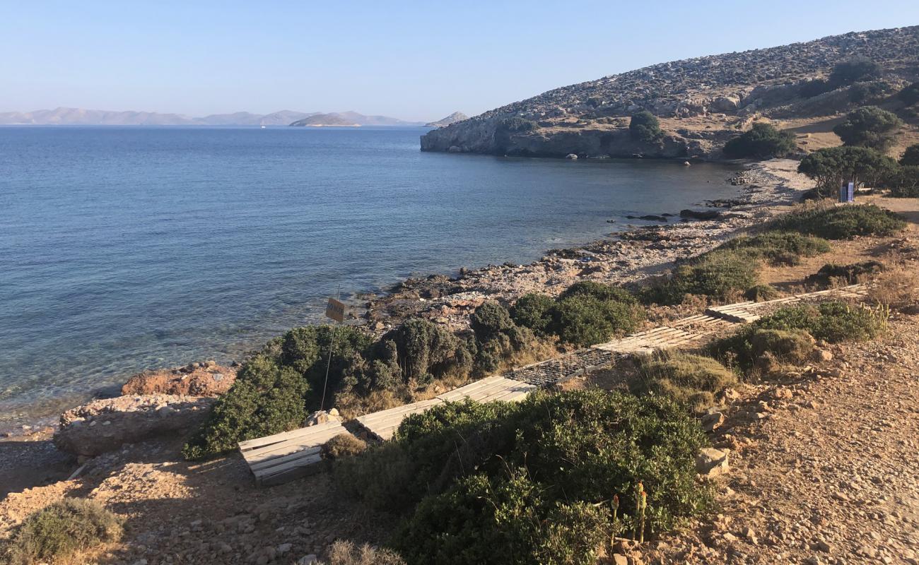 Photo of Kampos beach II with gray sand &  rocks surface