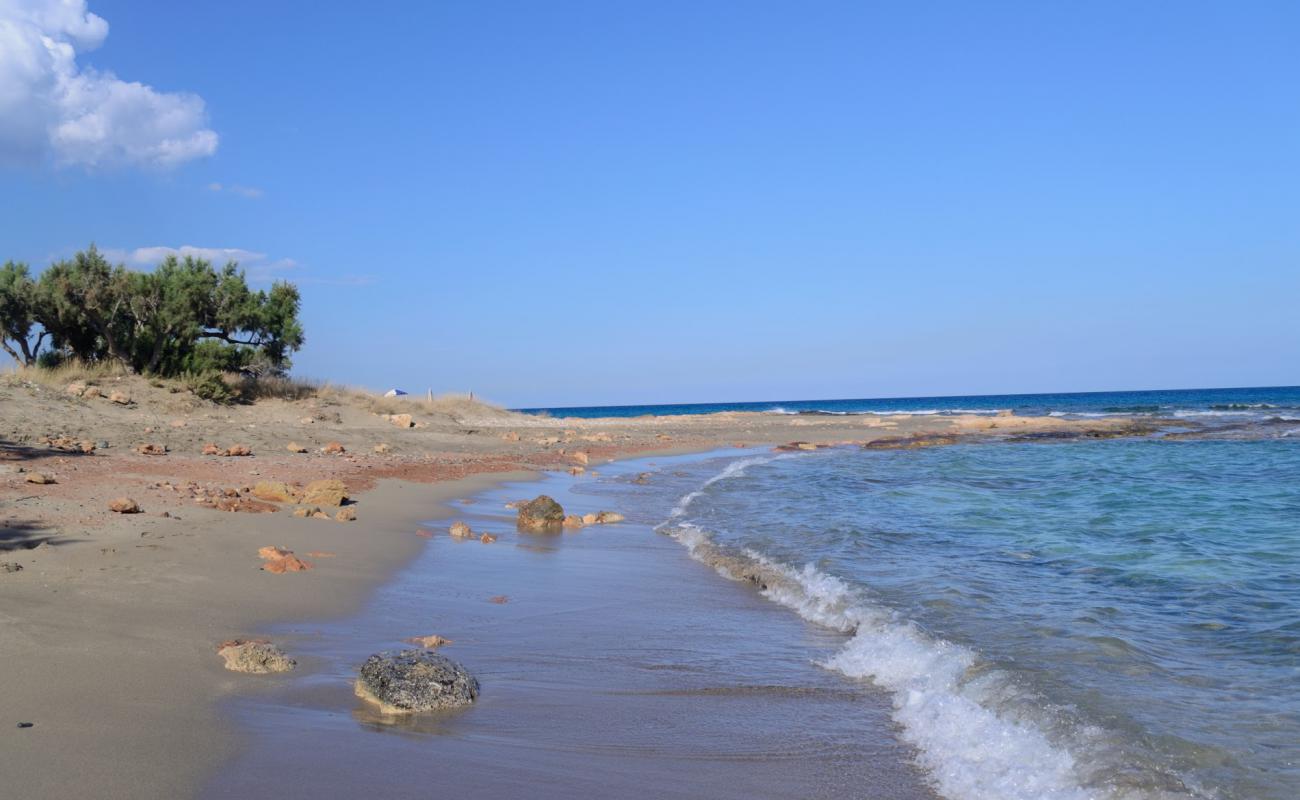 Photo of Xerokambos beach with bright sand surface