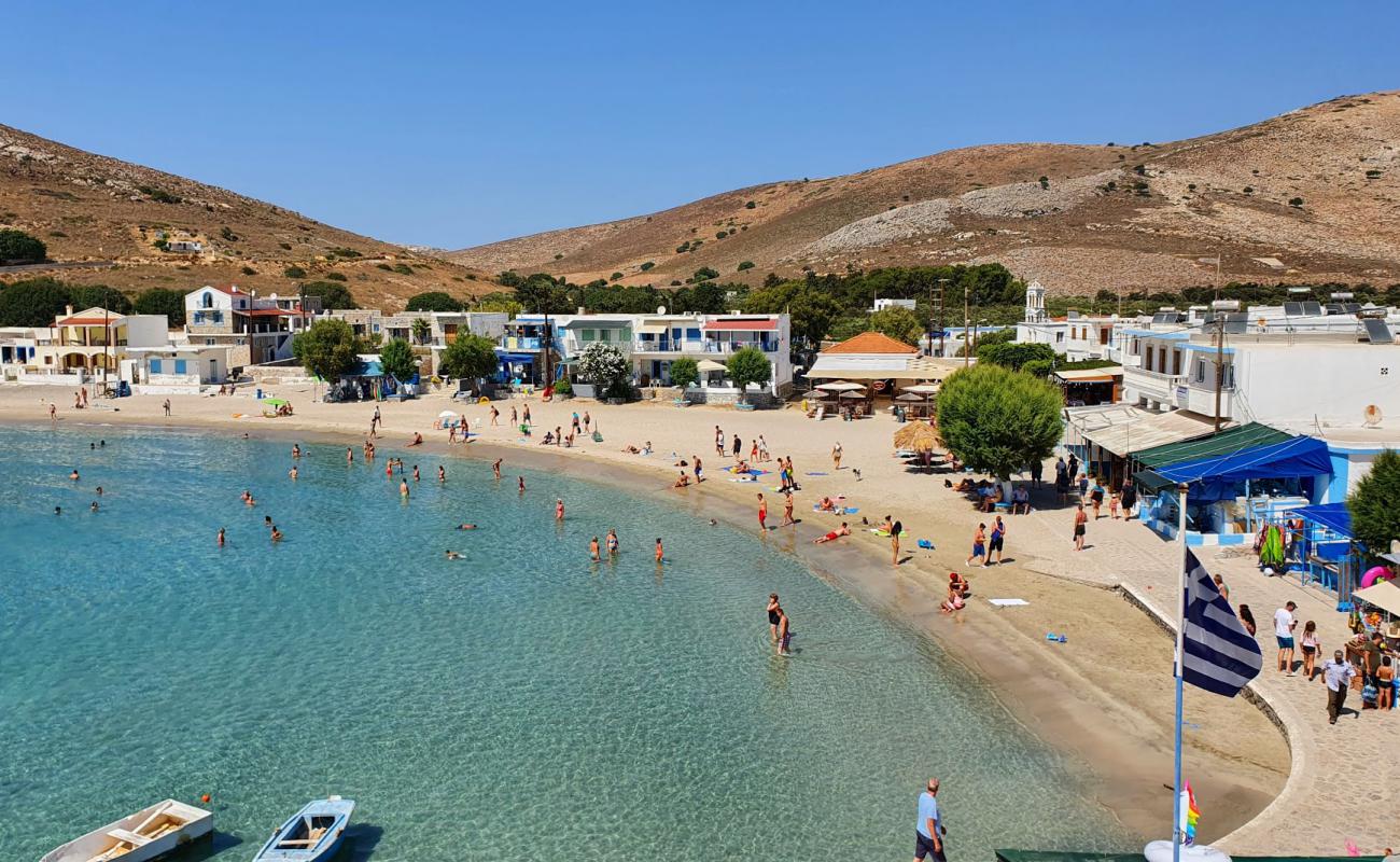 Photo of Pserimos Beach with bright fine sand surface