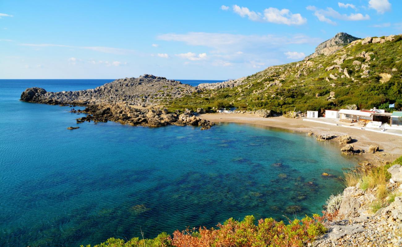 Photo of Ladiko Beach II with bright sand & rocks surface