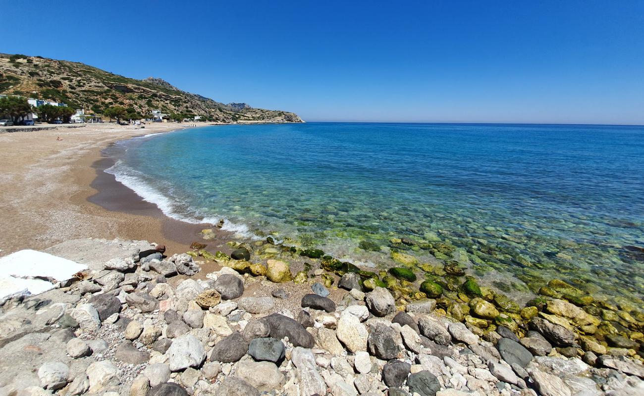 Photo of Stegna beach with light sand &  pebble surface