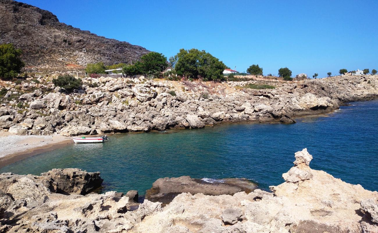 Photo of Agia Triada beach with light pebble surface