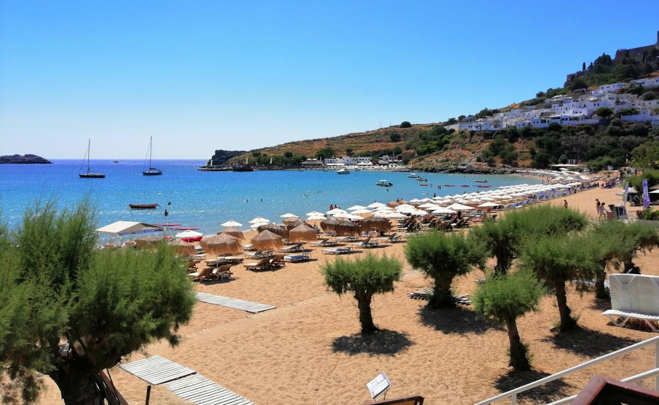 Photo of Lindos Beach - popular place among relax connoisseurs