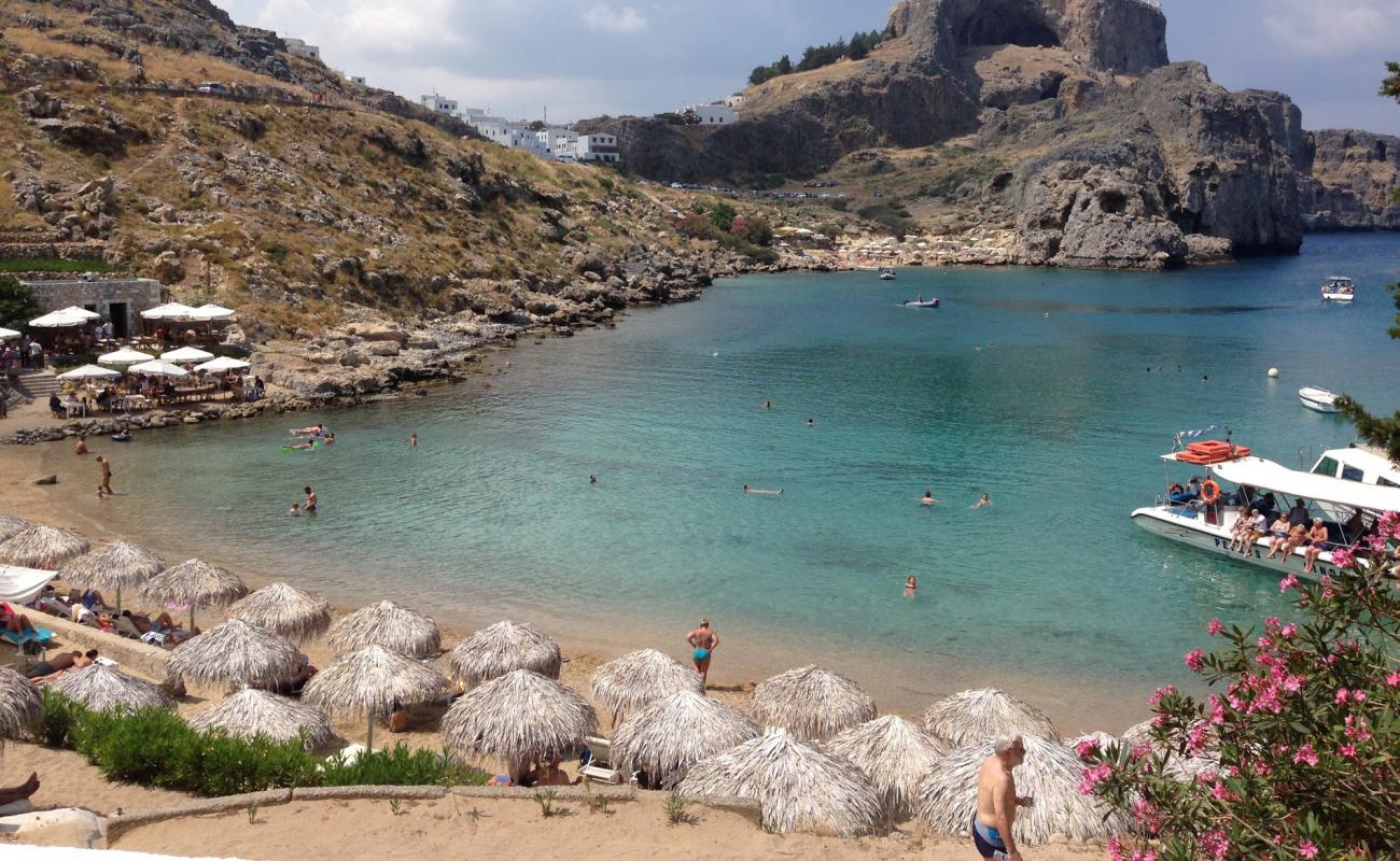 Photo of St Paul's Bay beach with bright sand & rocks surface