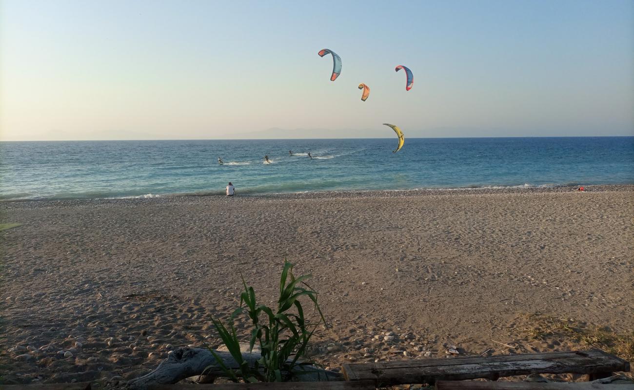 Photo of Ialysos Bay Beach II with light sand &  pebble surface