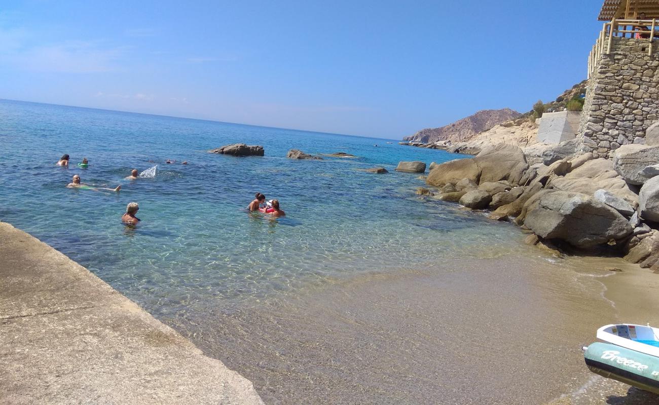 Photo of Paralia Karkinagri with brown sand surface