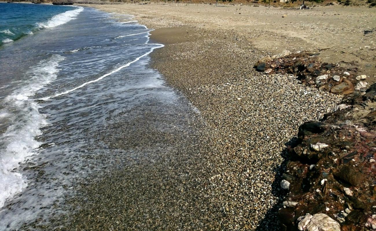 Photo of Paralia Lakka with black sand & pebble surface