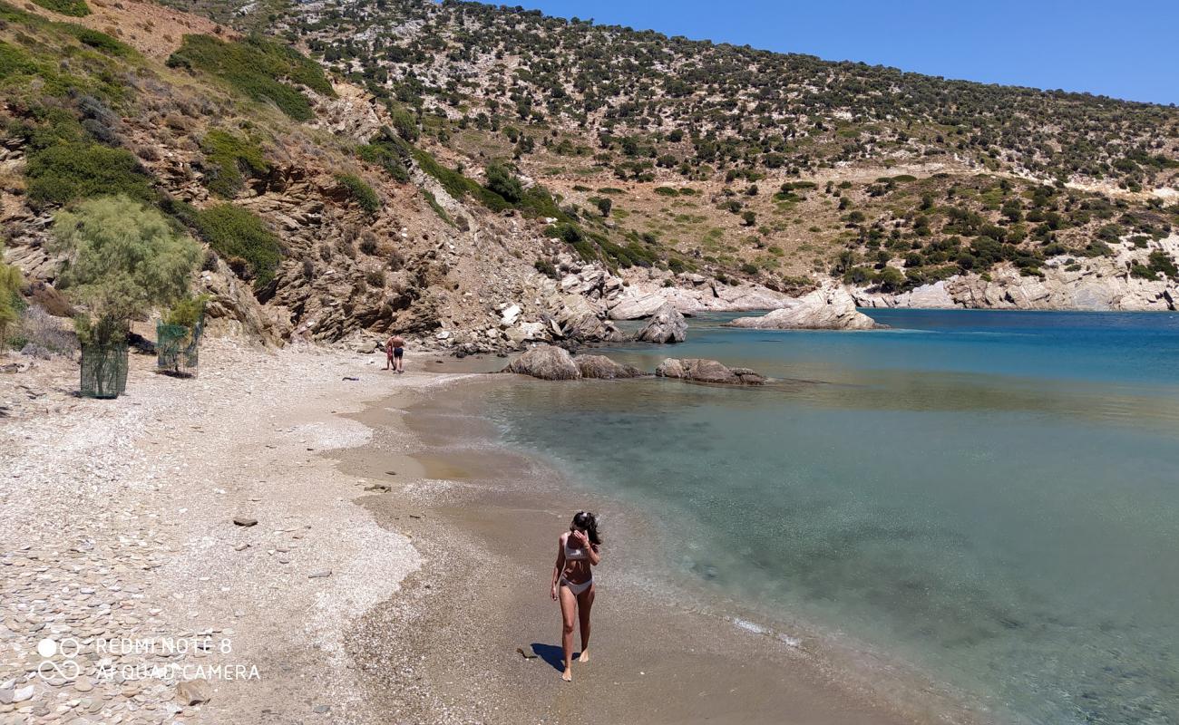 Photo of Vlychada beach with light sand &  pebble surface