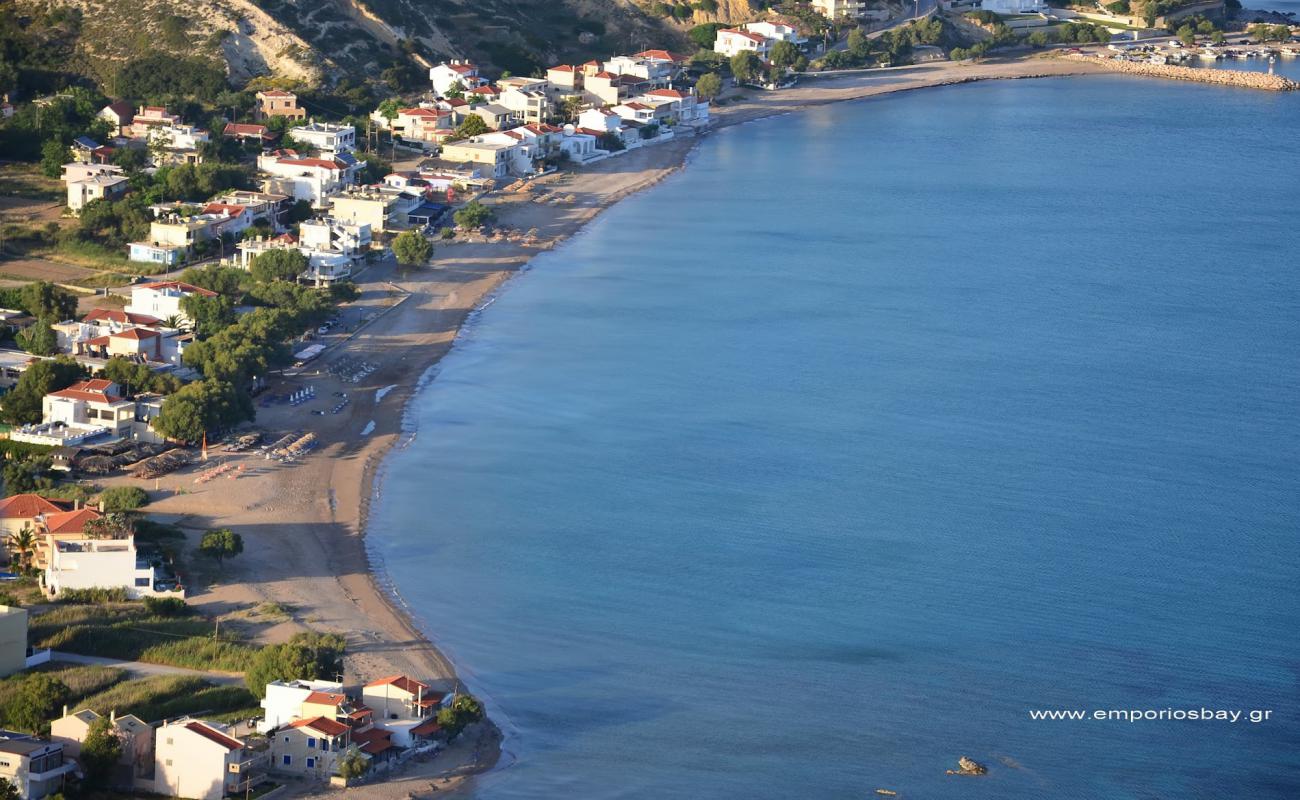 Photo of Paralia Komi with black sand & pebble surface