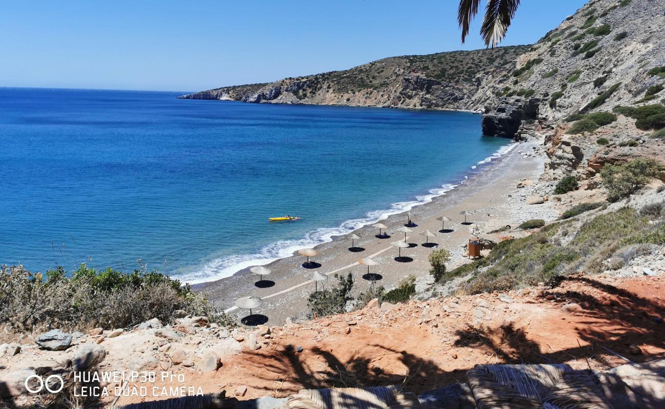 Photo of Apothyka beach with brown fine pebble surface