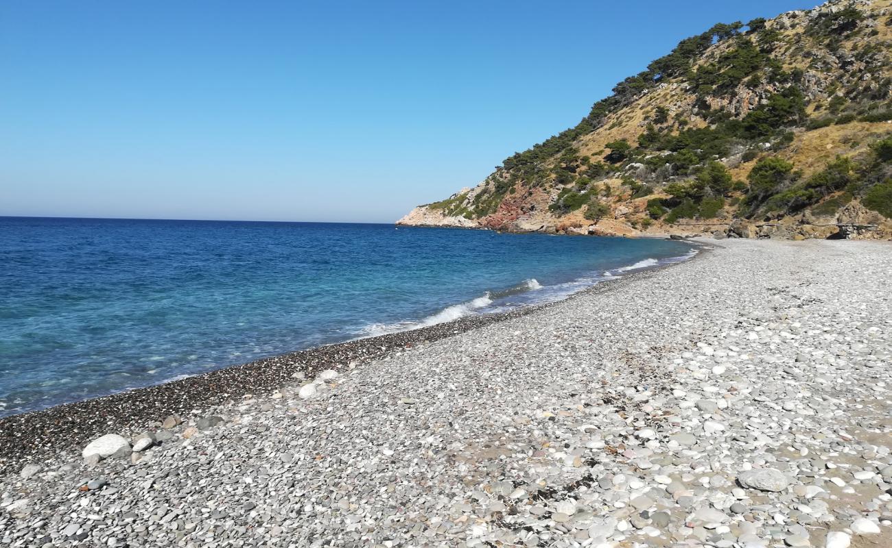 Photo of Amadon Beach with gray pebble surface