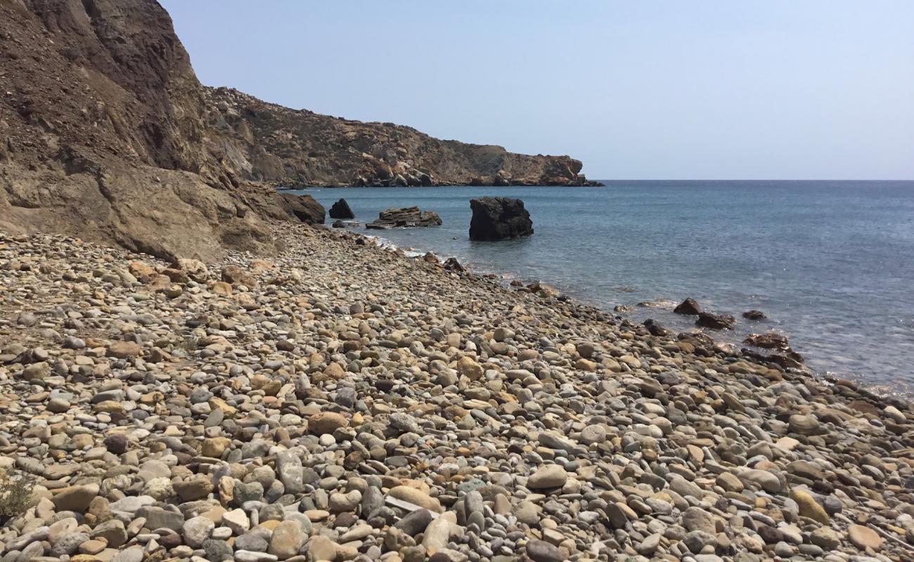 Photo of Anafi beach II with light sand &  pebble surface