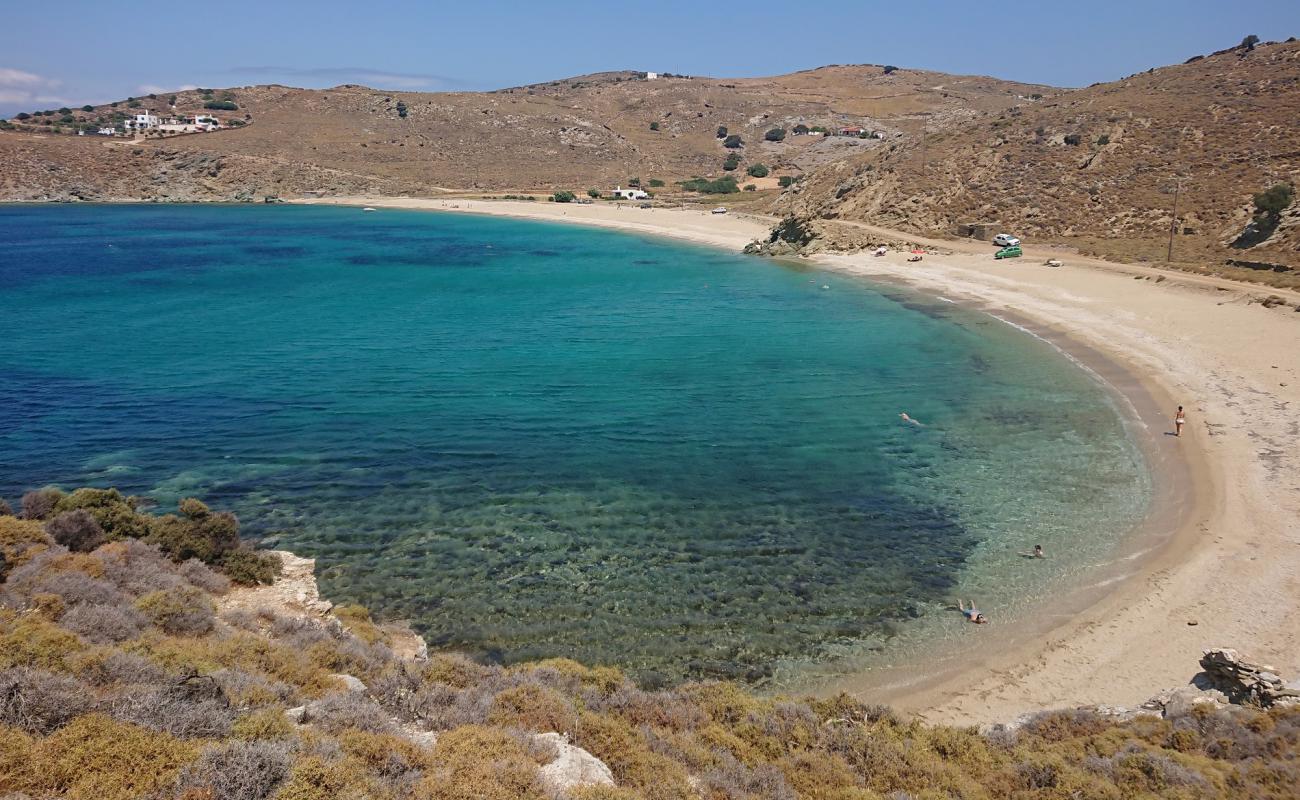 Photo of Vlychada beach with light fine pebble surface