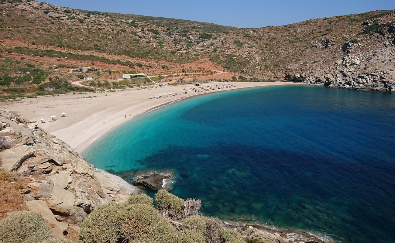 Photo of Zorkos beach with light fine pebble surface