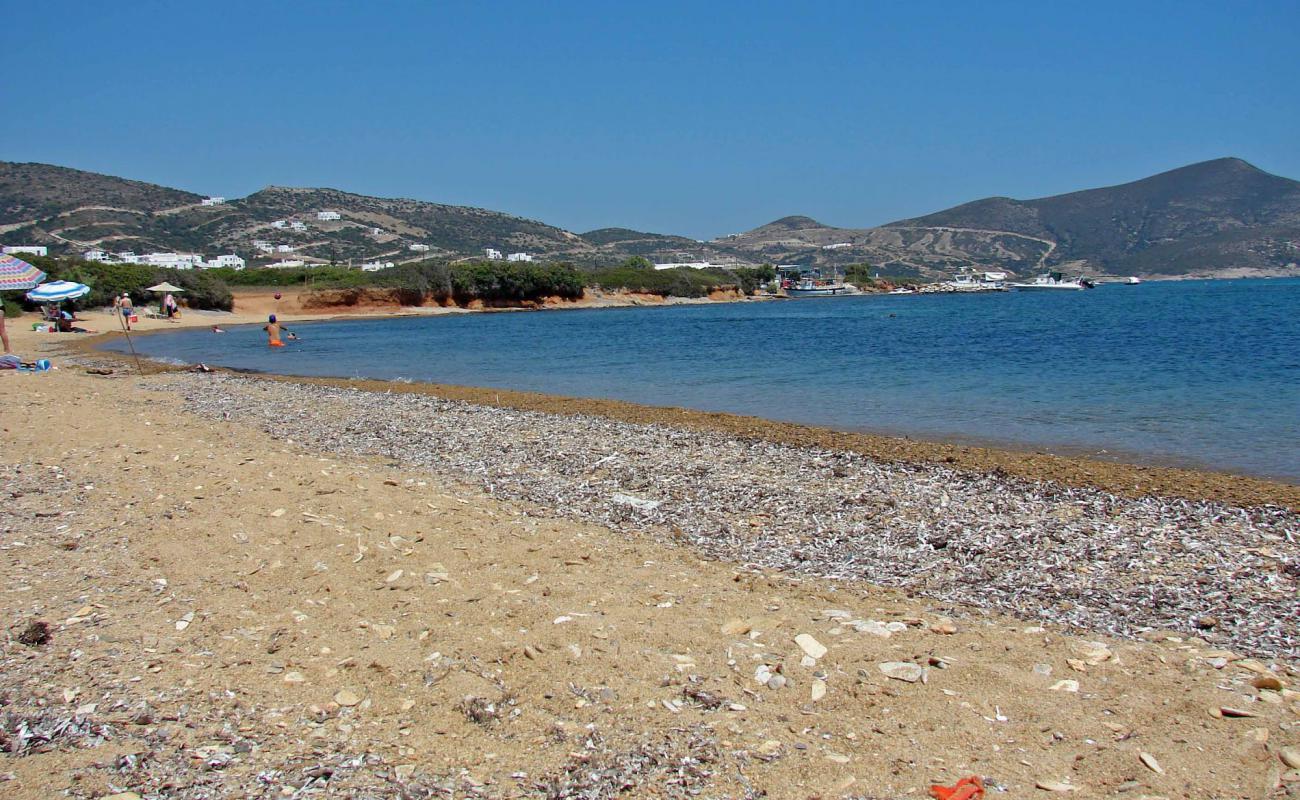 Photo of Ag. Georgios beach with brown sand surface