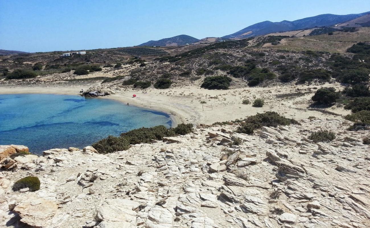 Photo of Livadia beach with brown sand surface