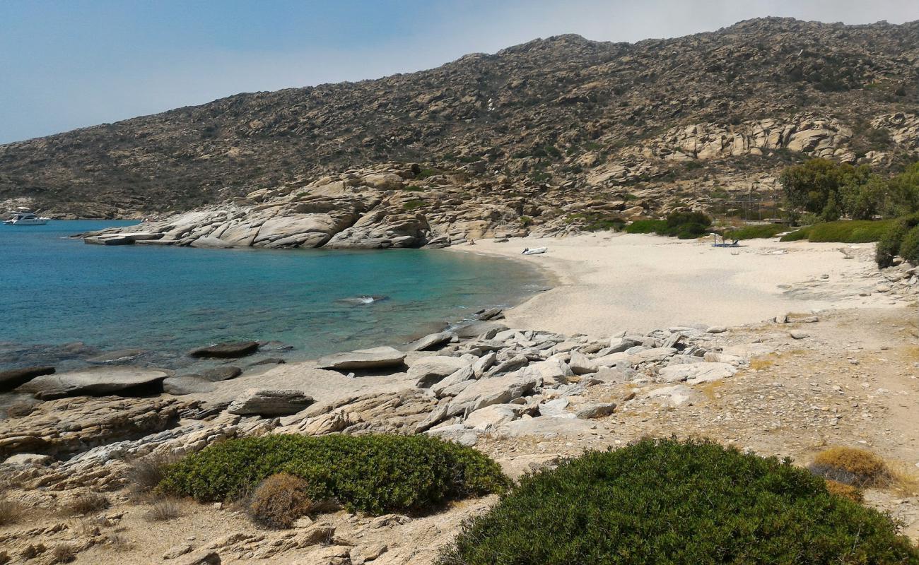 Photo of Santorini beach with bright sand surface