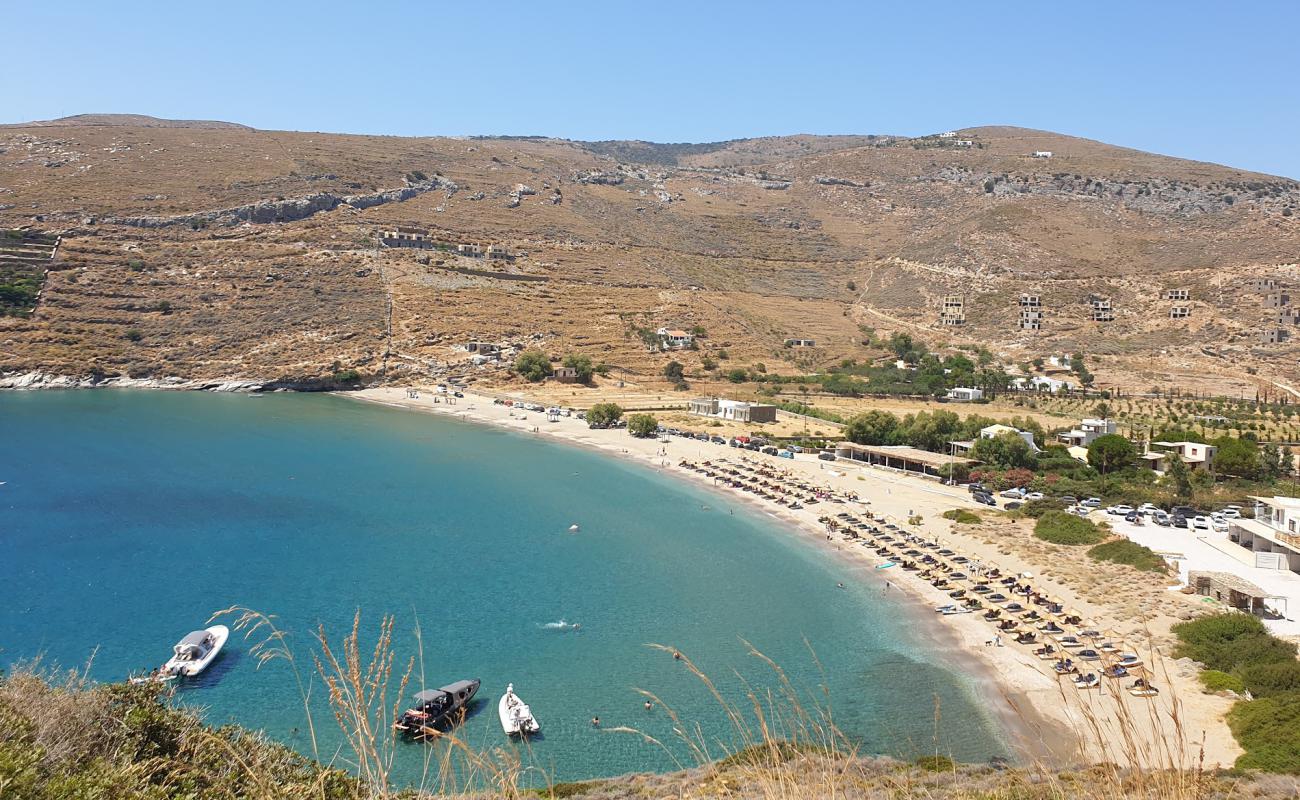 Photo of Spathi beach with bright sand surface