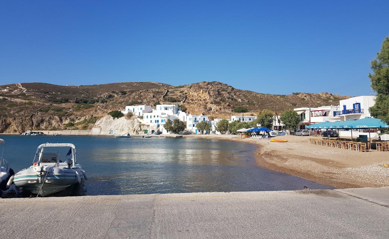 Photo of Psathi beach with light sand &  pebble surface