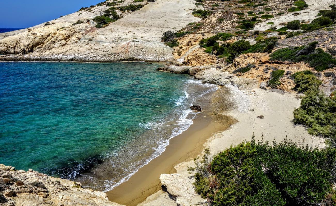 Photo of Paralia Agioklima with bright sand & rocks surface