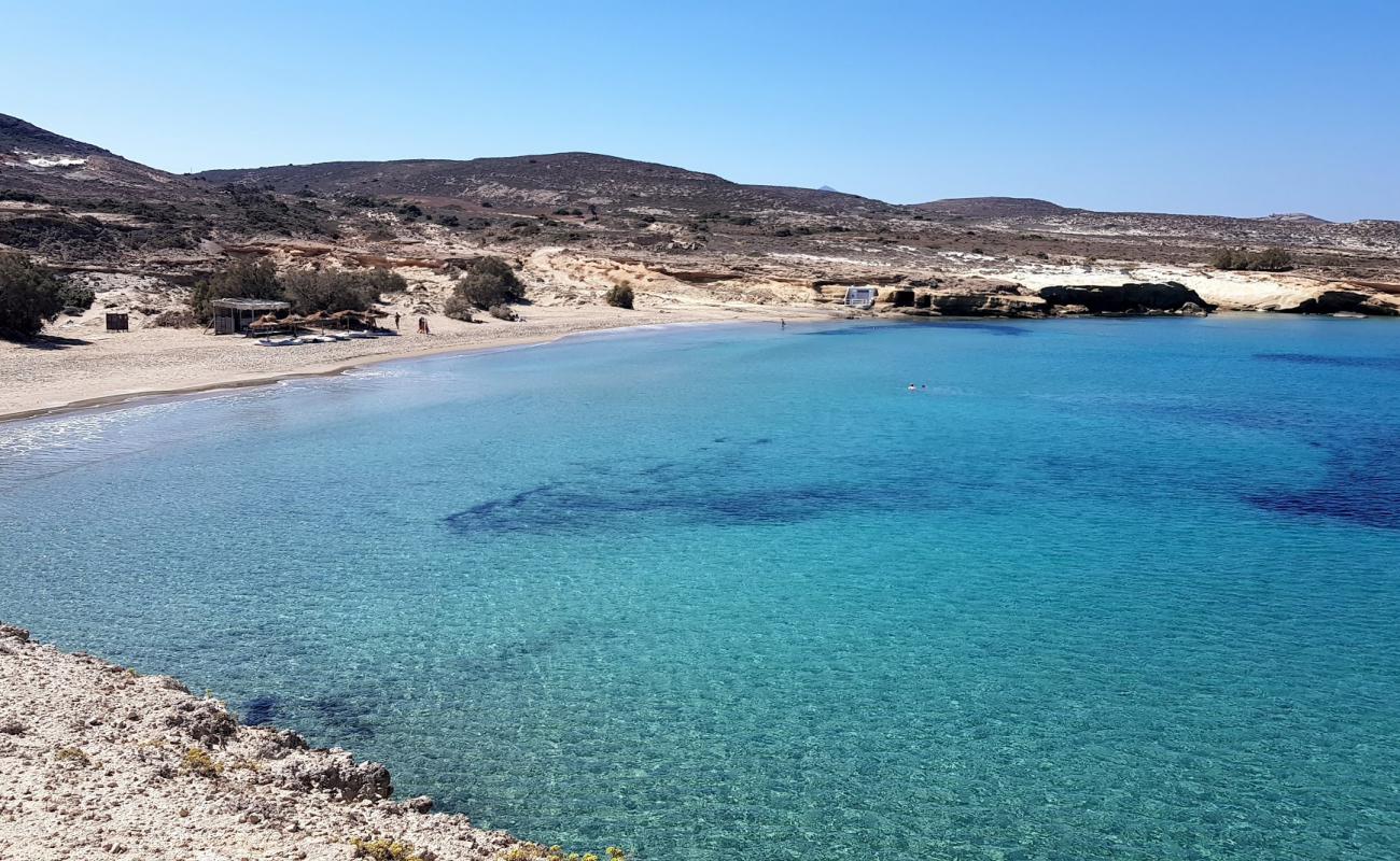 Photo of Mytakas beach with bright sand surface