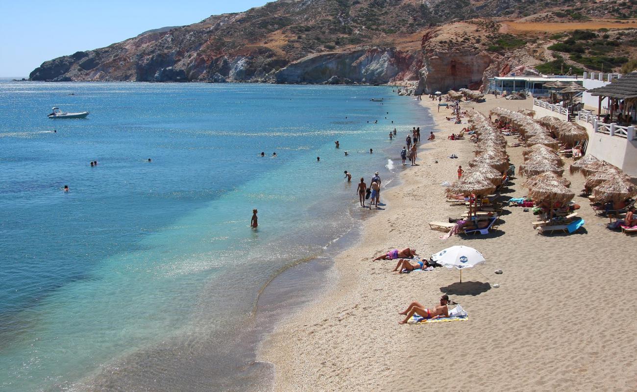 Photo of Paliochori beach with brown fine pebble surface