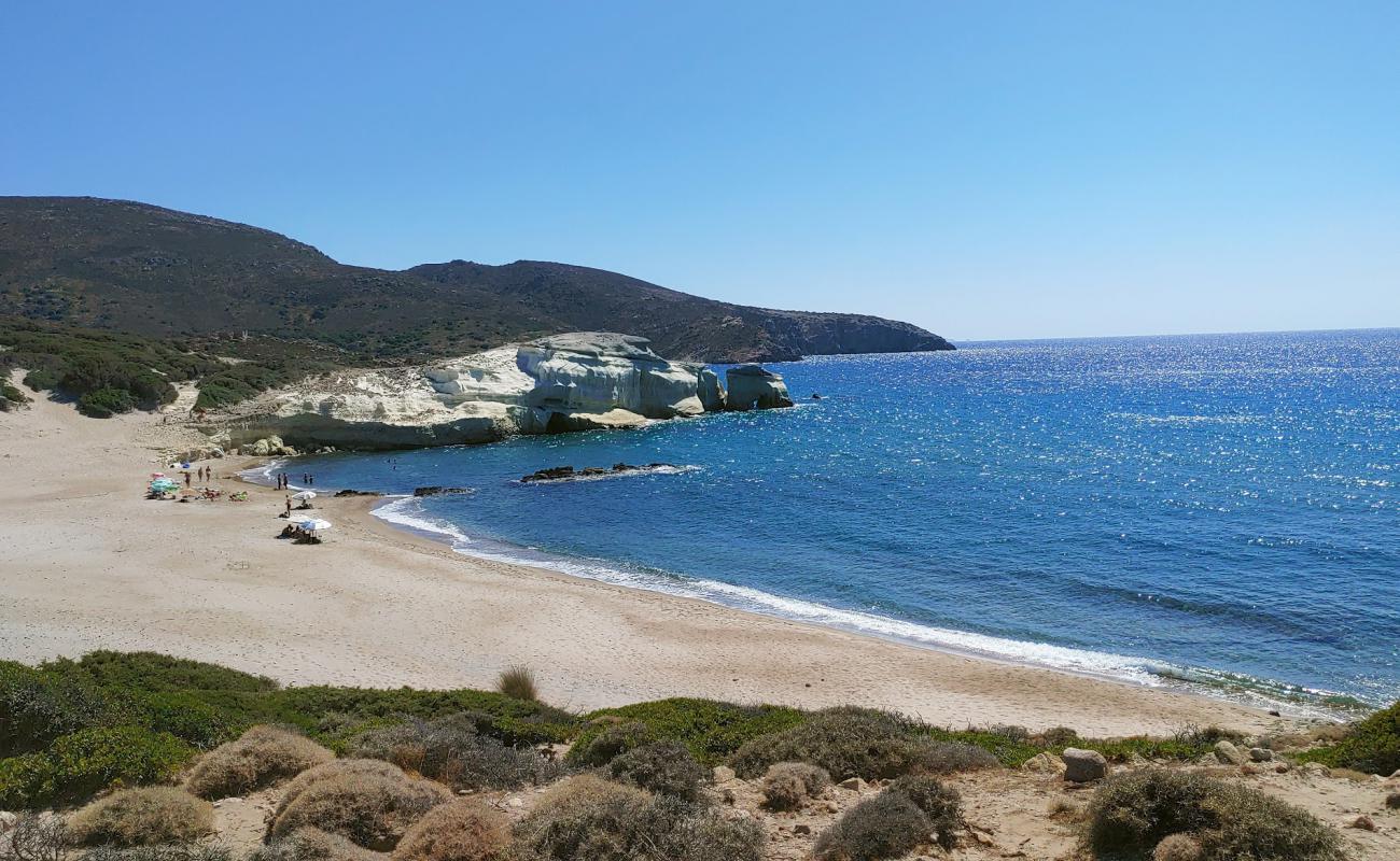 Photo of Triades beach II with brown sand surface