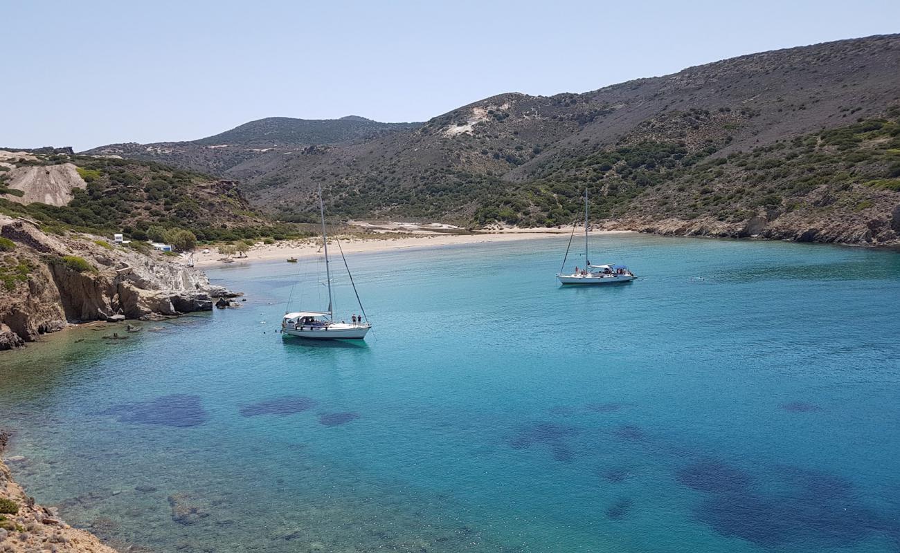 Photo of Agathia beach with brown sand surface