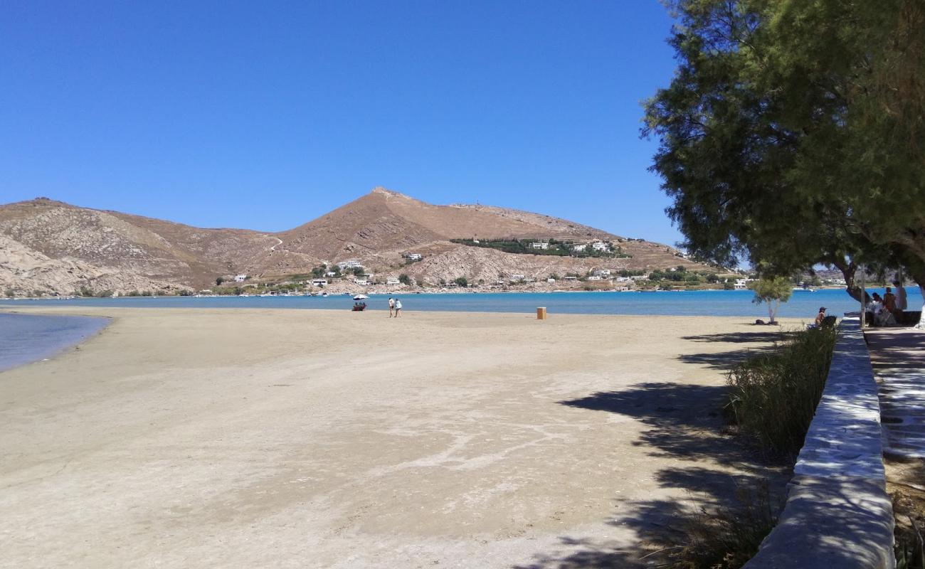 Photo of Livadia beach with bright fine sand surface